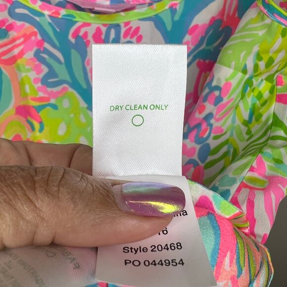 Lilly Pulitzer Cosmos 100% Silk Sleeveless Tank Top SZ XS Summer Beach Colorful - Picture 7 of 8